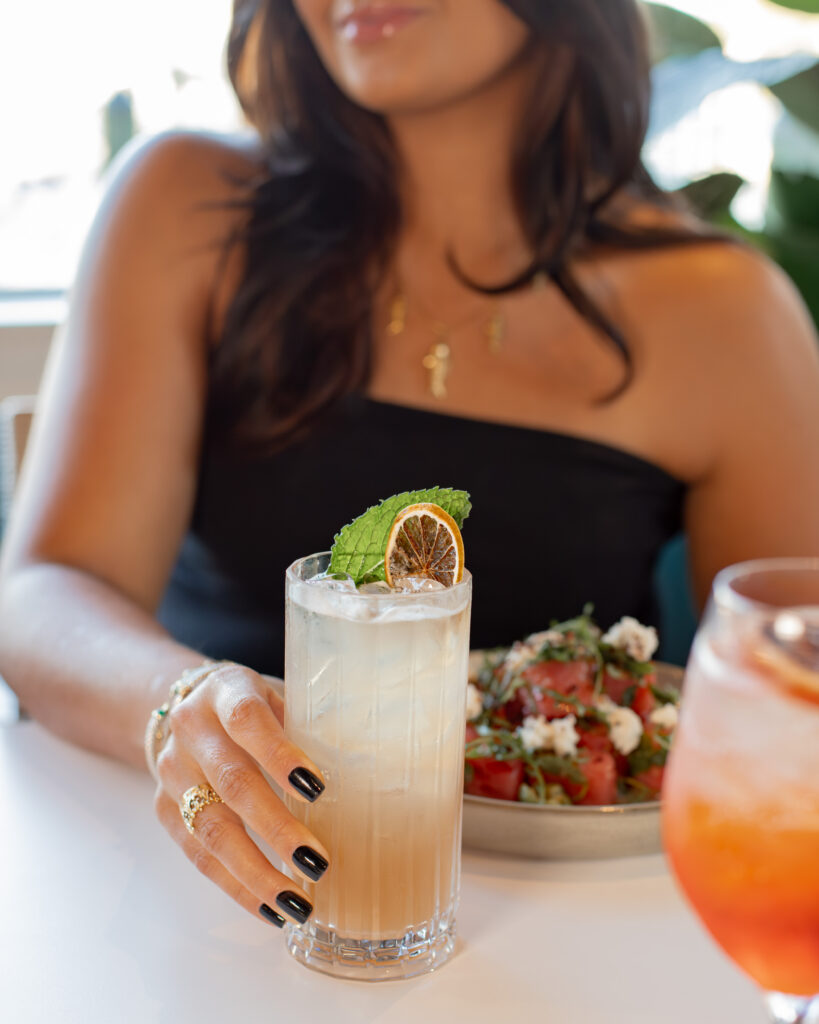 LUMA restaurant in St Pete offers the Golden Empress with Empress gin, Moroccan mint tea, lemon, and honey.